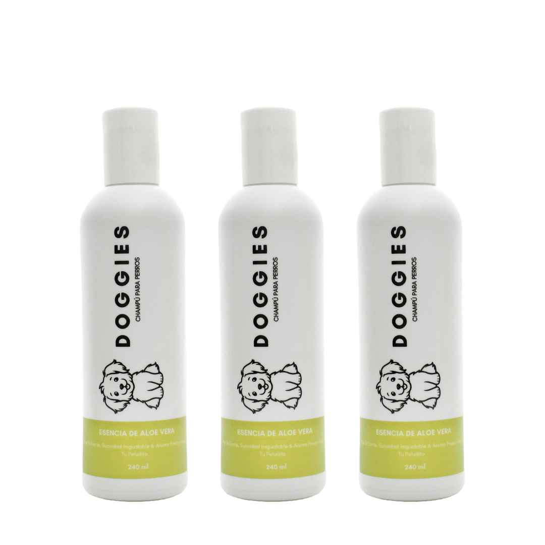 KIT 3 SHAMPOOS PARA MASCOTAS CON ALOE VERA  240 ML