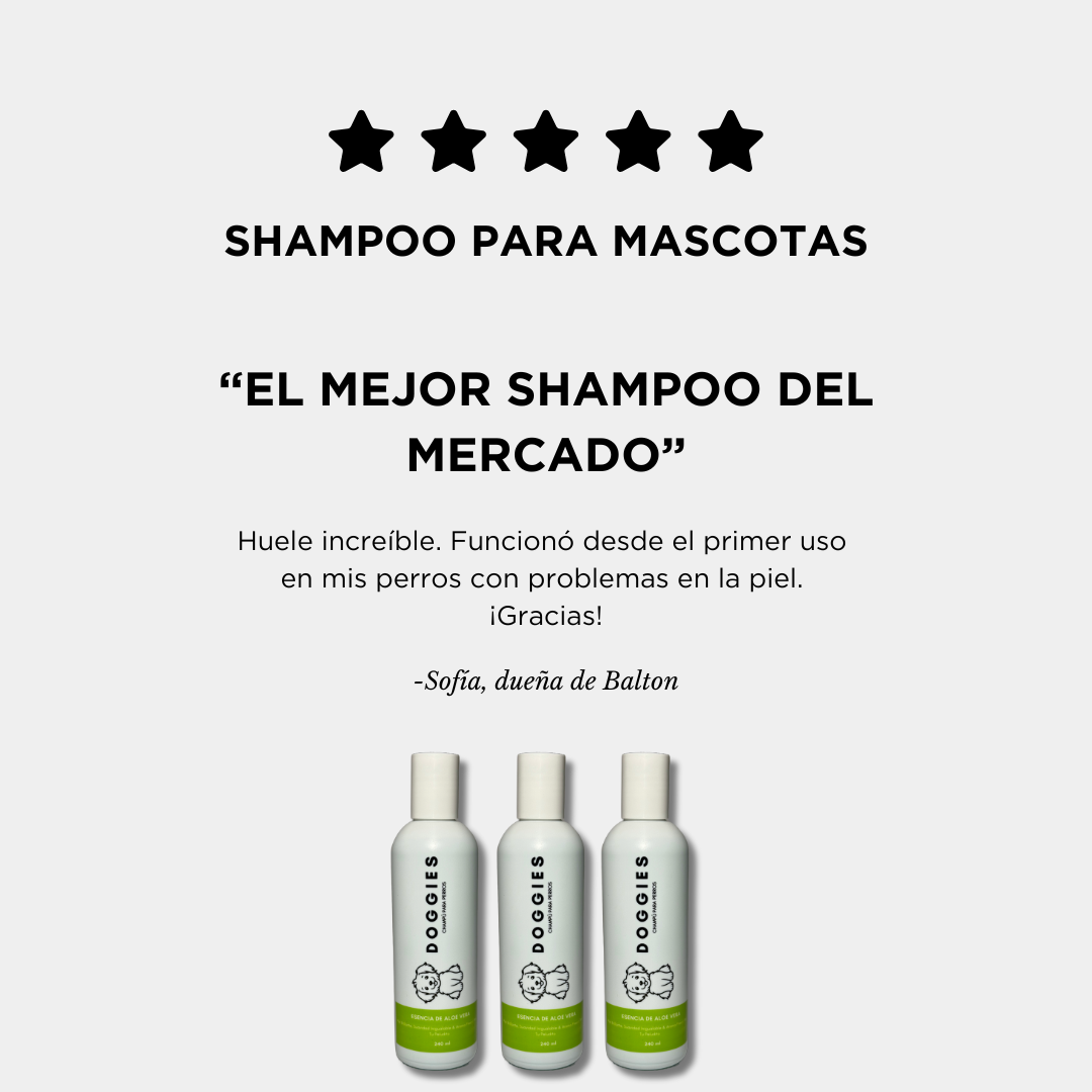 SHAMPOO DE ALOE VERA DOGGIES 240ML X 6 UNIDADES